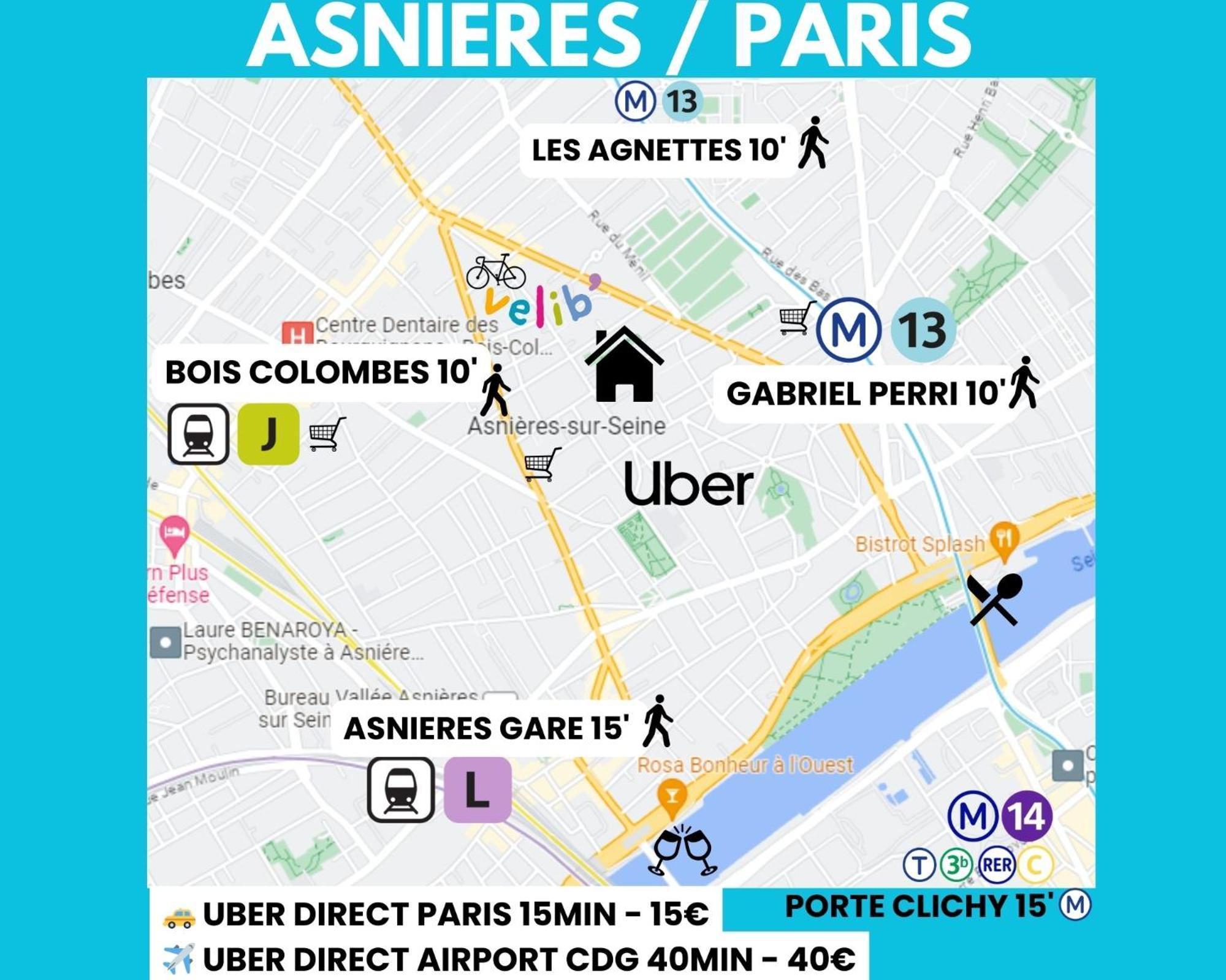 Ferienwohnung Le Vuitton Asnieres - 2 Pieces A 15 Min De Paris Exterior foto